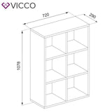 VICCO Divisorio - 6 scomparti Armadio Libreria Scaffale verticale Armadio alto