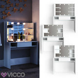 VICCO LED Toeletta da trucco DAENERYS Bianco Toilette Toeletta make-up Specchio