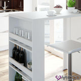 Vicco tavolo da bar Penisola Bancone Tavolino caffè 3 livelli Bianco