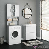 Vicco Scaffale per lavatrice Luis Armadietto per bagno 190x64cm Lavatrice