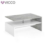 Vicco Tavolino da divano Tavolino da salotto cemento bianco Tavolino