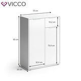 VICCO Credenza NAPOLI Comodino Armadio Bianco Armadio per tv TV Credenza Madie