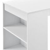 Tavolo Alto da Bar 110 x 50 x 103 cm Penisola Cucina con 3 Ripiani - Bianco
