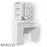 Vicco Toletta da trucco Fynnia Tavolo cosmetici Toletta Specchio LED Bianco