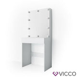 Vicco Toletta da trucco Melle Tavolo cosmetici Toletta Toilette LED Bianco