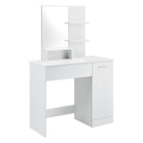 Toeletta da trucco con specchio bianco