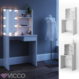 Vicco Toeletta Dekos Tavolo da trucco Specchiera Toilette LED Bianco