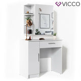 Vicco Toletta da trucco Fynnia Tavolo cosmetici Toletta Specchio Bianco