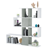 LIBRERIA MODERNA SCAFFALE DESIGN MENSOLE LEGNO SOGGIORNO SALOTTO BIANCO GRIGIO