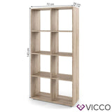 Vicco Divisorio per stanze Scutum Libreria sonoma con 8 scomparti Scaffale