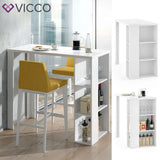 VICCO Tavolino bar NOEL Bancone da bar Bianco Nero Vani 120 x 105,6 x 60 cm