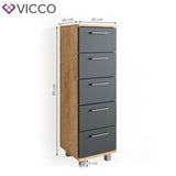 VICCO Mobile da bagno ILIAS Bagno Specchio Scaffale Credenza di base Armadio