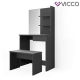 Vicco Toeletta Dekos Tavolo da trucco Specchiera Toilette Nero + panca