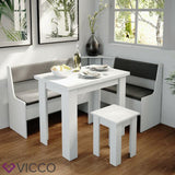 Vicco panca angolare gruppo panca da cucina panca romana bianca 77cm