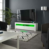 Mobile TV Porta Televisore con Luci LED Telecomando Design Moderno 2 Ante Bianco