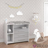 VICCO Cassettone con fasciatoio Scaffale con fasciatoio Mobile per bebè