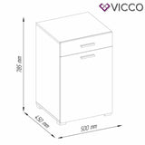 Vicco Cesta portabiancheria Matteo Mobile lavatrice Mobile bagno XL Bianco