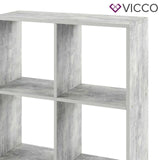 Vicco Divisorio stanze Tetra Libreria cemento con 4 scomparti Scaffale verticale