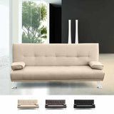 Divano letto 2 posti ecopelle con braccioli casa pronto letto moderno