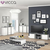 VICCO Credenza NOVELLI Contenitore in cemento bianco cassettiera armadio 2 ante