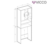 Vicco Scaffale per lavatrice Luis Armadietto per bagno 190x64cm Lavatrice