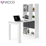 Vicco Scrivania Gael bianca Tavolo per computer con ripiano Armadio Divisorio