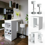 VICCO Tavolino bar ROSS Bianco Bancone da bar Tavolino alto da bar