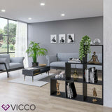 Vicco Mobiletto scala divisorio 6 scomparti conservazione 105 cm Nero