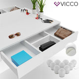 Vicco Toletta da trucco Alessia Toilette Cassettone Specchio LED Bianco