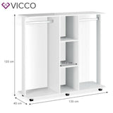 Vicco Guardaroba mobile Armadio per vestiti Robbie Scaffale da ingresso Camera