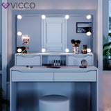 Vicco Toeletta da trucco Ruben bianco Specchio Toilette Toeletta make-up con cas