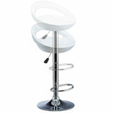 Set 2 Sgabelli Cucina Regolabile Acciaio e ABS Sgabello Girevole Bianco Casa Bar