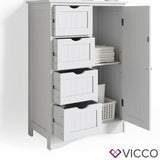 Vicco mobile per bagno Bianco Specchiera Credenza di base per lavabo Armadio per