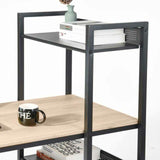 Scrivania Libreria Tavolo Porta PC Compuer Metallo Legno Casa Ufficio Quercia