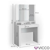 Vicco Toeletta da trucco Nora bianco Specchio Toilette Toeletta make-up con cass