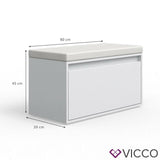 VICCO Panca IKER Panca per scarpe bianca Scarpiera Sedia Contenitore