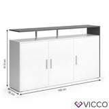 VICCO Credenza AMATO Comodino Armadio Bianco Cassettone Armadio