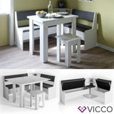 VICCO Set panca ad angolo ROMAN Set sala da pranzo Set sedie Set sedie da cucina