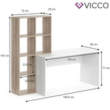 Vicco Scrivania + Scaffale Mara Divisorio Tavolo per computer Tavolo da lavoro