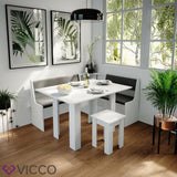 Vicco panca contenitore 107cm panca da cucina bianca per tavolo da pranzo serie