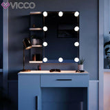 Vicco Toletta da trucco Fynnia Tavolo cosmetici Toletta Specchio LED Bianco
