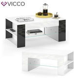 VICCO Tavolino da salotto STELIOS in bianco lucido - Soggiorno Tavolino da caffè