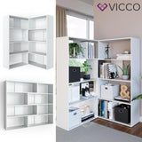 Vicco Libreria angolare Laine Scaffale da pavimento bianco Divisorio Scaffale