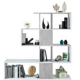 LIBRERIA MODERNA SCAFFALE DESIGN MENSOLE LEGNO SOGGIORNO SALOTTO BIANCO GRIGIO