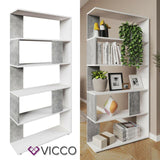 Vicco Scaffale divisorio ufficio 5 scomparti 80 x 162 cm Bianco Cemento