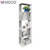 Vicco Scaffale divisorio ufficio 5 scomparti 45 x 162 cm Bianco Cemento