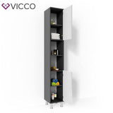 Vicco Armadio per il bagno Fynn Armadio per il bagno bianco 190cm Scaffale alto