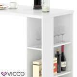 VICCO Tavolino bar NOEL Bancone da bar Bianco Nero Vani 120 x 105,6 x 60 cm