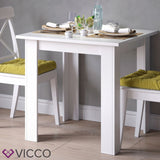 VICCO Tavolo da pranzo KARLOS 80 cm Bianco Tavolo da sala da pranzo