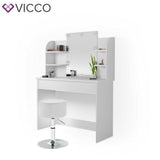 Vicco Toletta da trucco Charlotte Toilette Cassettone Bianco + sgabello
